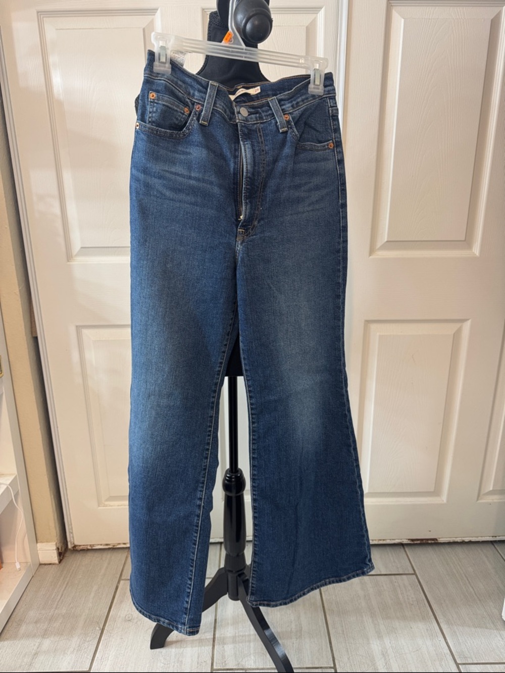 Levi's Dark Blue High-Rise Wide Leg Jeans